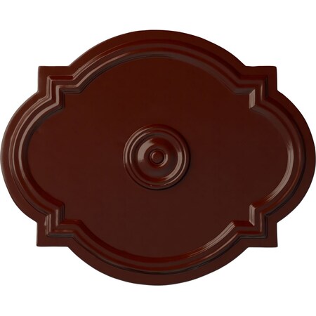 Ekena Millwork Waltz Ceiling Medallion (Fits Canopies up to 4 1/2"), 21 1/4"W x 17 3/8"H x 1"P, Brushed Mahogany CM21WABMF